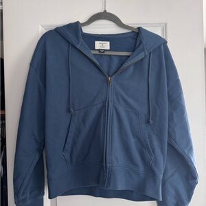 American Eagle Slate Blue Full-Zip Hoodie